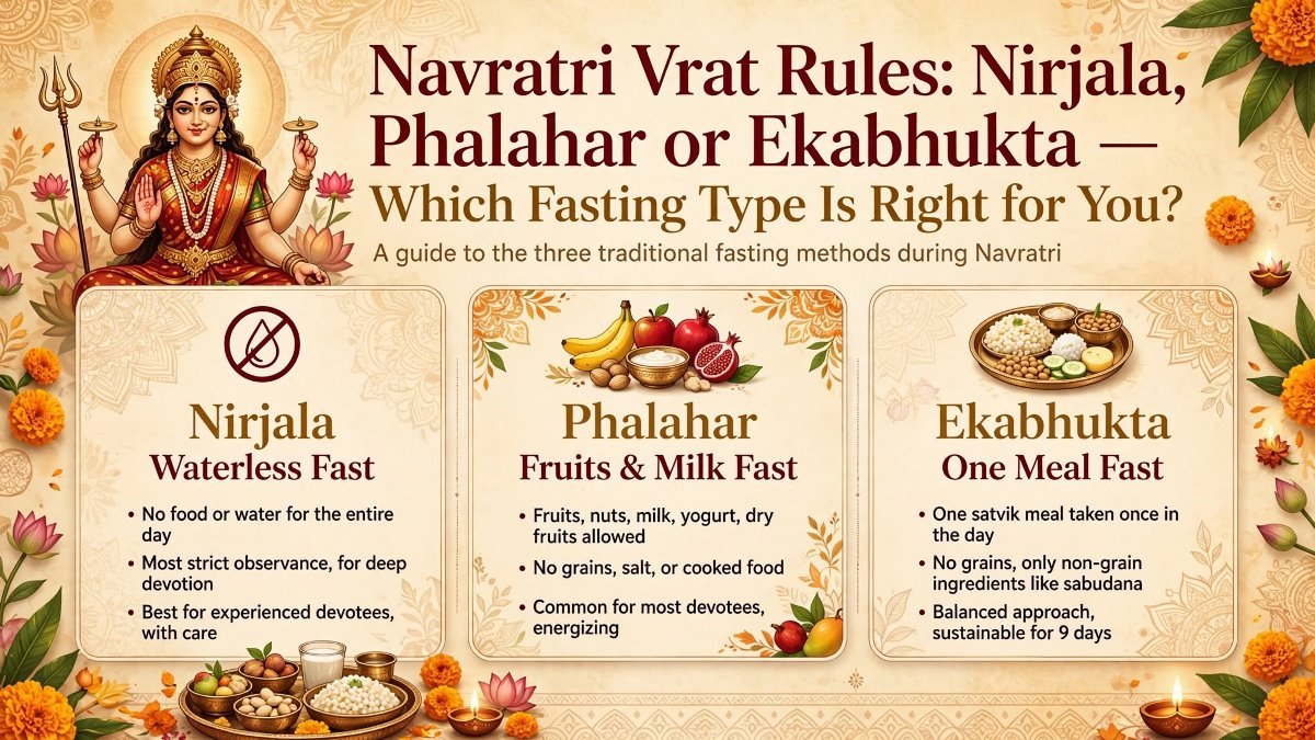 Navratri Vrat Rules: Nirjala, Phalahar or Ekabhukta — Which Fasting Type Is Right for You?