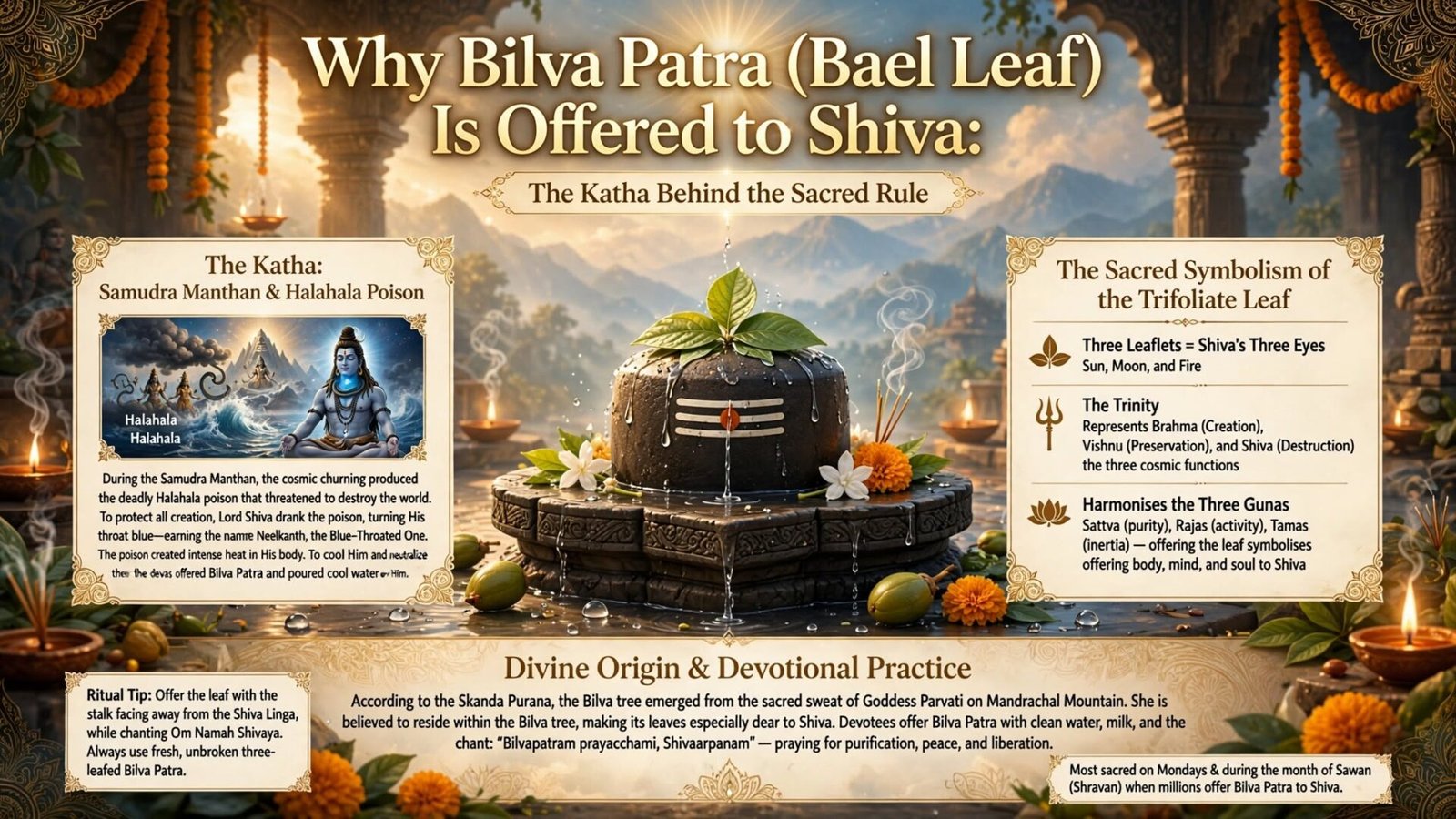 Why Bilva Patra (Bael Leaf) Is Offered to Shiva: The Katha Behind the Sacred Rule
