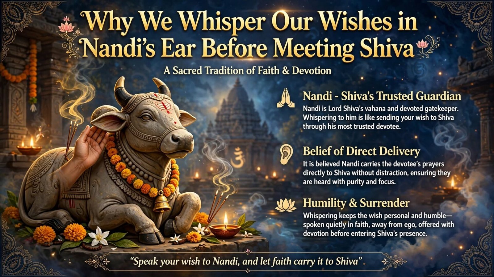 Why We Whisper Our Wishes in Nandi’s Ear Before Meeting Shiva